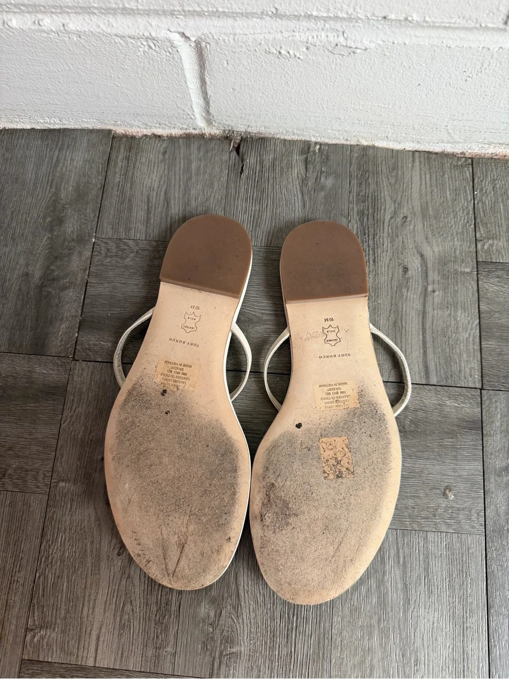 Tory Burch Knotted Miller Ivory Sandals Size 10